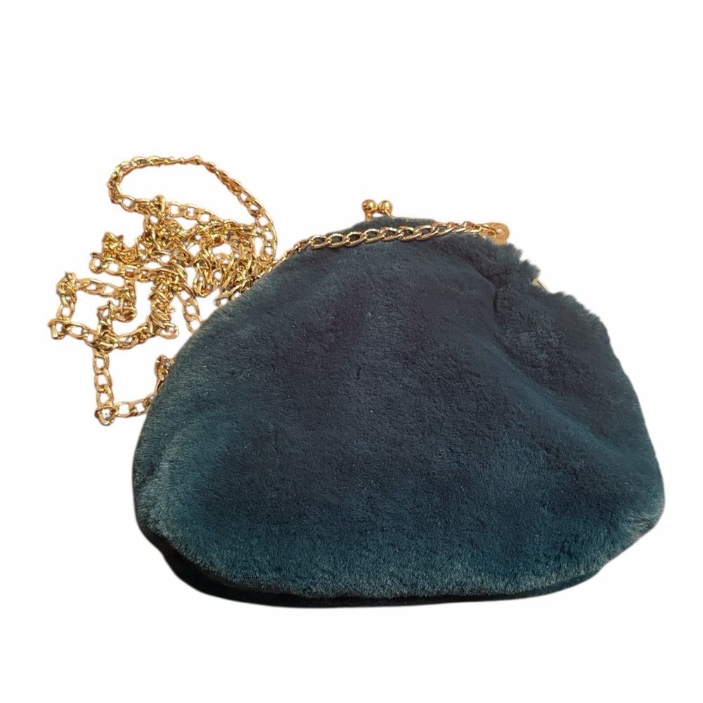 A New Day Green Faux Fur Crossbody Bag(NWOT)